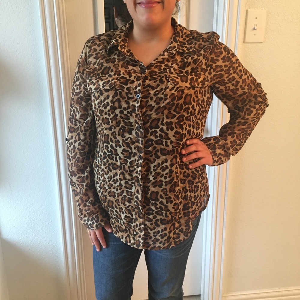 Leopard button down shirt